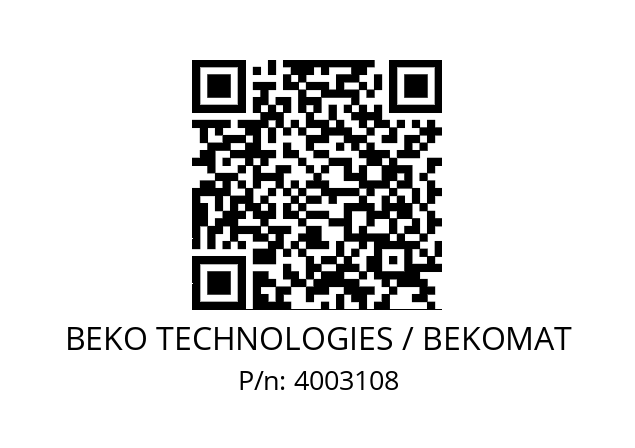   BEKO TECHNOLOGIES / BEKOMAT 4003108