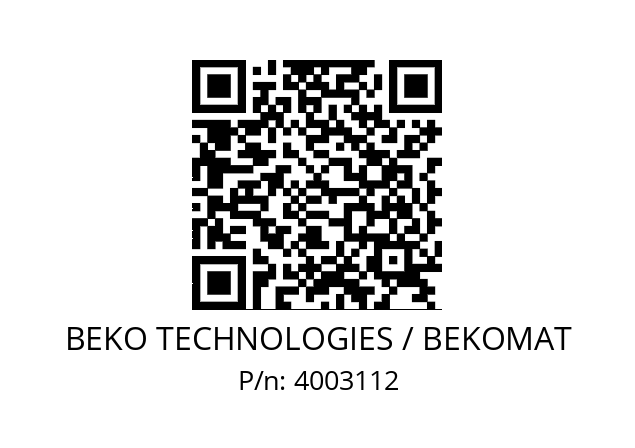   BEKO TECHNOLOGIES / BEKOMAT 4003112