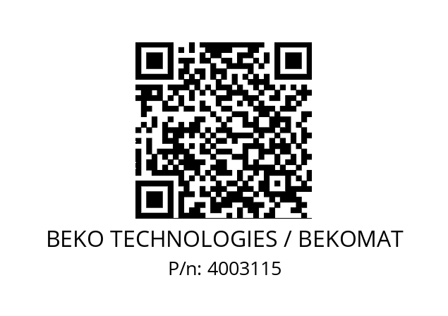   BEKO TECHNOLOGIES / BEKOMAT 4003115