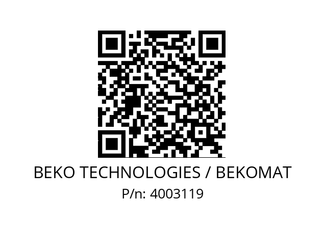   BEKO TECHNOLOGIES / BEKOMAT 4003119