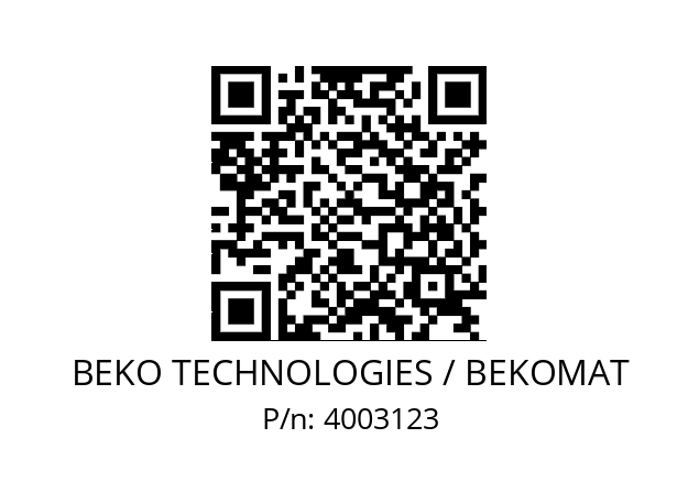   BEKO TECHNOLOGIES / BEKOMAT 4003123