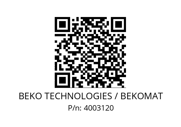   BEKO TECHNOLOGIES / BEKOMAT 4003120