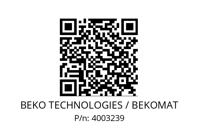   BEKO TECHNOLOGIES / BEKOMAT 4003239