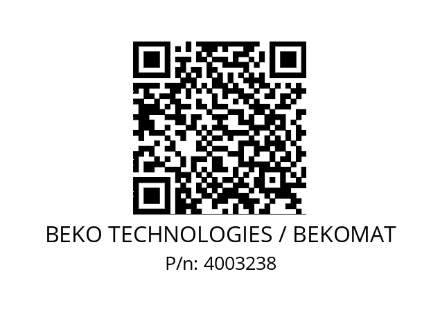   BEKO TECHNOLOGIES / BEKOMAT 4003238