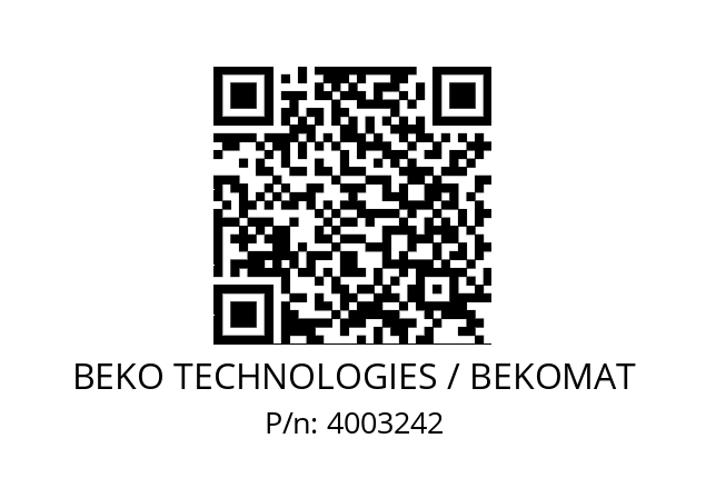   BEKO TECHNOLOGIES / BEKOMAT 4003242