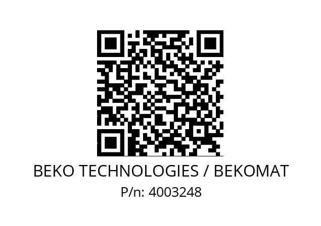   BEKO TECHNOLOGIES / BEKOMAT 4003248