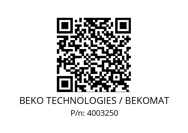   BEKO TECHNOLOGIES / BEKOMAT 4003250