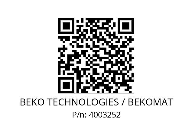   BEKO TECHNOLOGIES / BEKOMAT 4003252