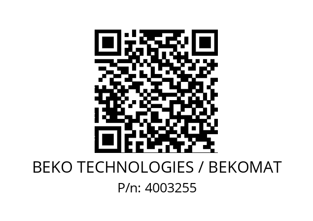   BEKO TECHNOLOGIES / BEKOMAT 4003255