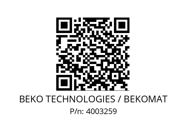   BEKO TECHNOLOGIES / BEKOMAT 4003259