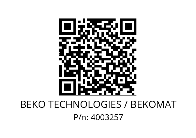   BEKO TECHNOLOGIES / BEKOMAT 4003257