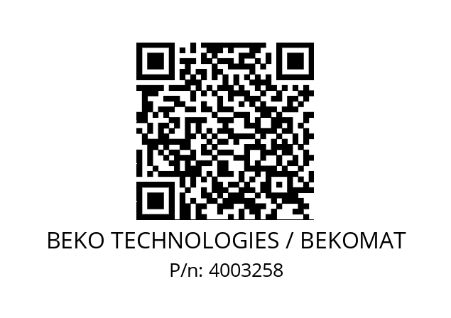   BEKO TECHNOLOGIES / BEKOMAT 4003258