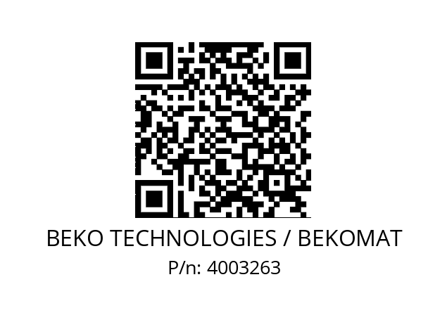   BEKO TECHNOLOGIES / BEKOMAT 4003263