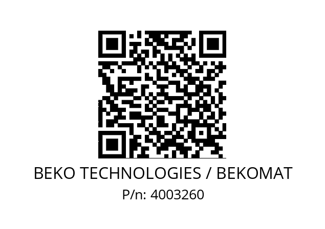   BEKO TECHNOLOGIES / BEKOMAT 4003260