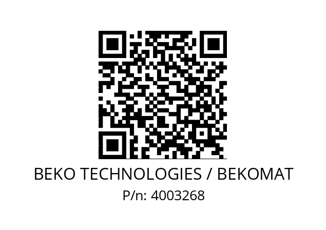   BEKO TECHNOLOGIES / BEKOMAT 4003268