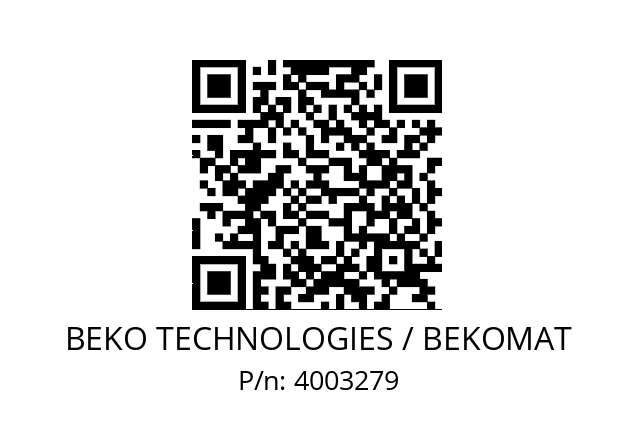   BEKO TECHNOLOGIES / BEKOMAT 4003279