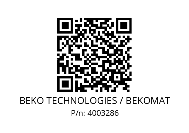   BEKO TECHNOLOGIES / BEKOMAT 4003286