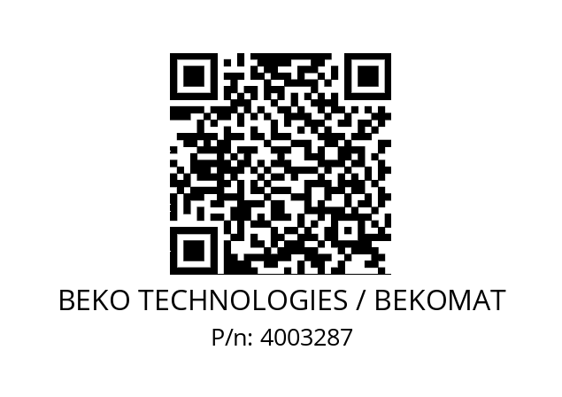   BEKO TECHNOLOGIES / BEKOMAT 4003287