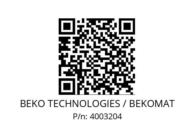   BEKO TECHNOLOGIES / BEKOMAT 4003204