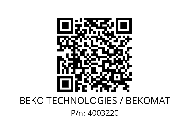   BEKO TECHNOLOGIES / BEKOMAT 4003220