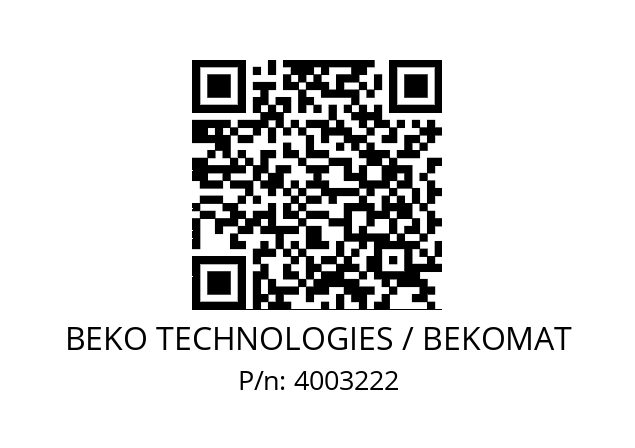   BEKO TECHNOLOGIES / BEKOMAT 4003222