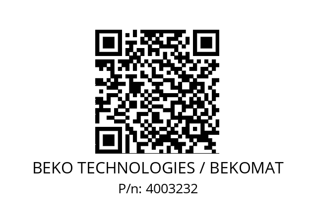   BEKO TECHNOLOGIES / BEKOMAT 4003232