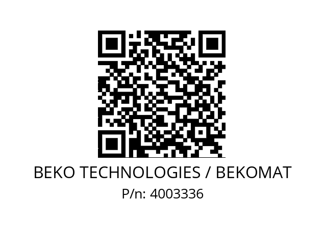   BEKO TECHNOLOGIES / BEKOMAT 4003336