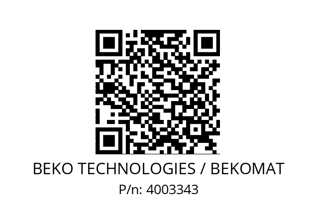   BEKO TECHNOLOGIES / BEKOMAT 4003343