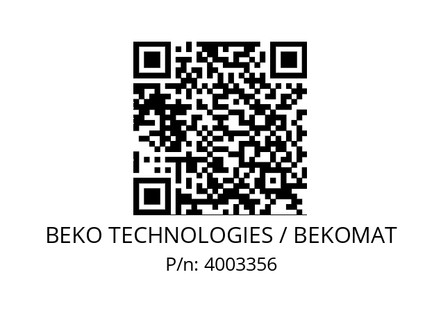   BEKO TECHNOLOGIES / BEKOMAT 4003356