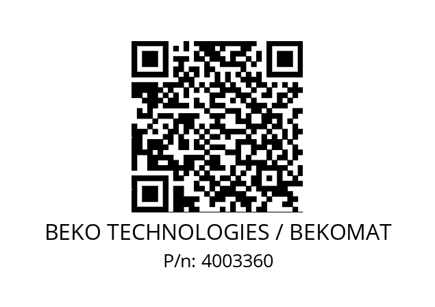   BEKO TECHNOLOGIES / BEKOMAT 4003360