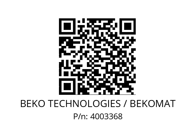   BEKO TECHNOLOGIES / BEKOMAT 4003368