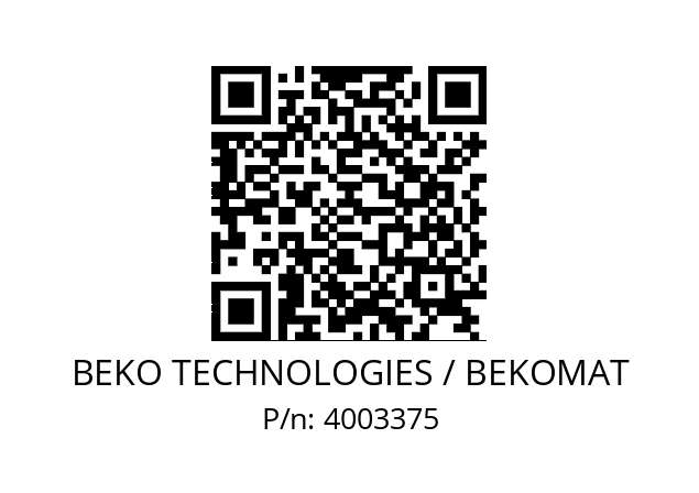   BEKO TECHNOLOGIES / BEKOMAT 4003375