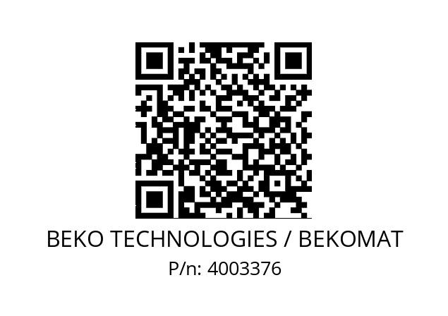   BEKO TECHNOLOGIES / BEKOMAT 4003376