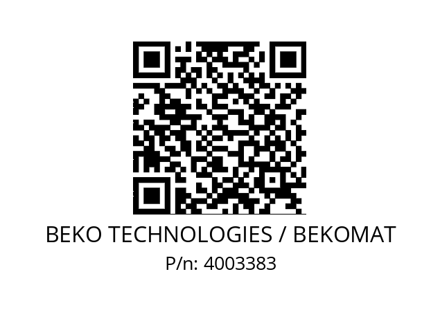   BEKO TECHNOLOGIES / BEKOMAT 4003383