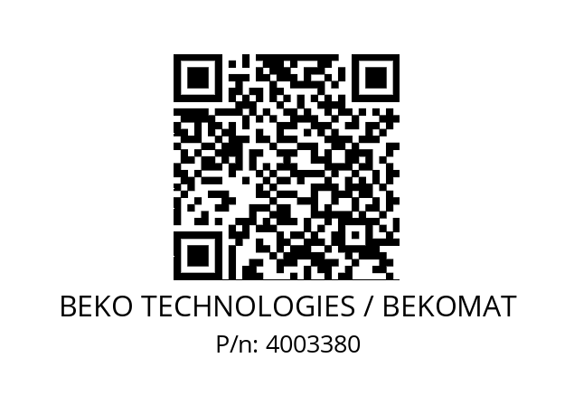   BEKO TECHNOLOGIES / BEKOMAT 4003380