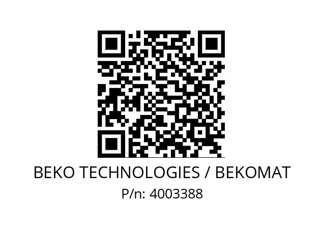   BEKO TECHNOLOGIES / BEKOMAT 4003388