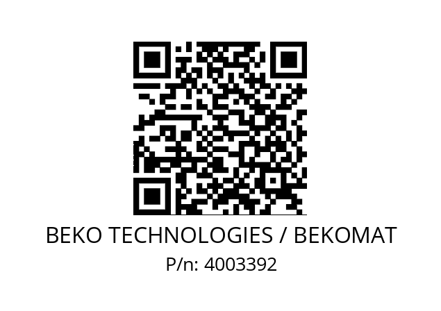   BEKO TECHNOLOGIES / BEKOMAT 4003392