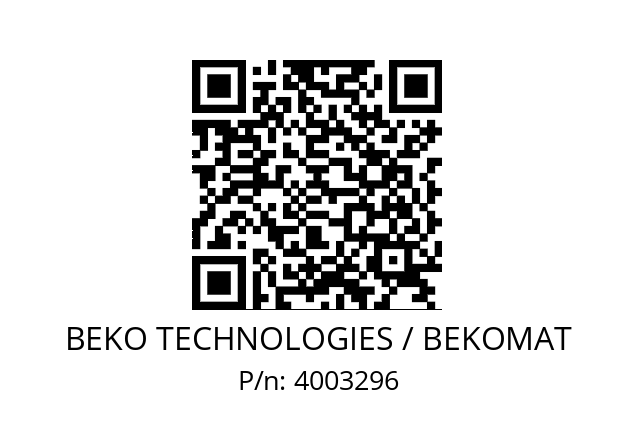   BEKO TECHNOLOGIES / BEKOMAT 4003296