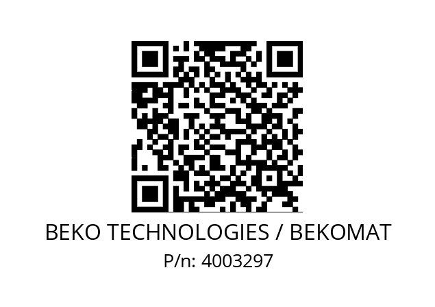   BEKO TECHNOLOGIES / BEKOMAT 4003297