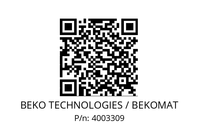   BEKO TECHNOLOGIES / BEKOMAT 4003309