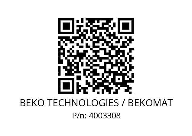   BEKO TECHNOLOGIES / BEKOMAT 4003308