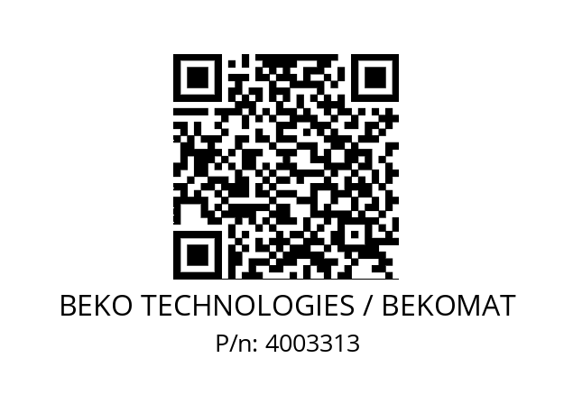   BEKO TECHNOLOGIES / BEKOMAT 4003313