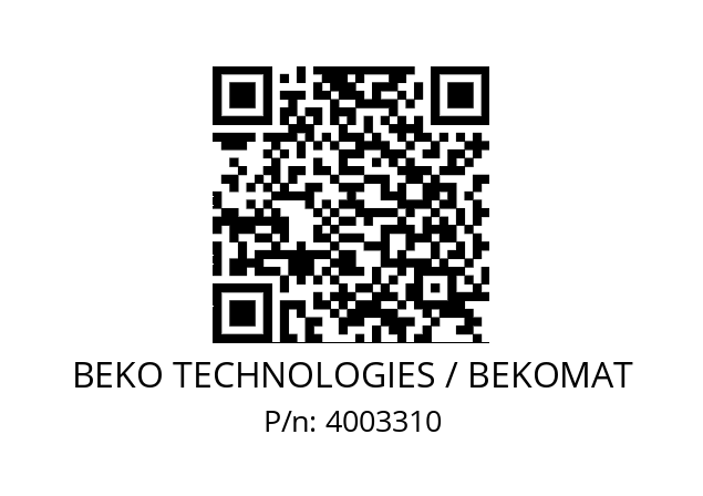   BEKO TECHNOLOGIES / BEKOMAT 4003310