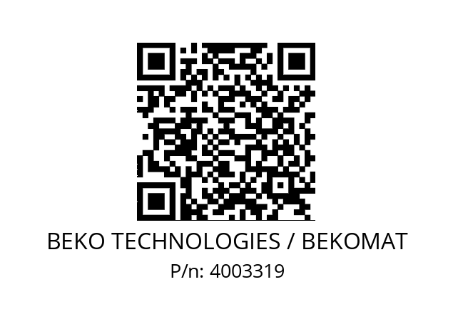   BEKO TECHNOLOGIES / BEKOMAT 4003319