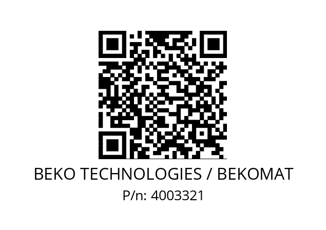   BEKO TECHNOLOGIES / BEKOMAT 4003321