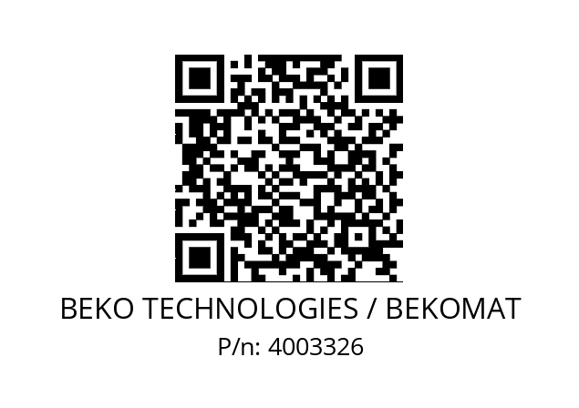   BEKO TECHNOLOGIES / BEKOMAT 4003326