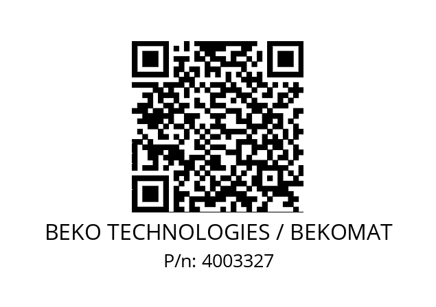   BEKO TECHNOLOGIES / BEKOMAT 4003327