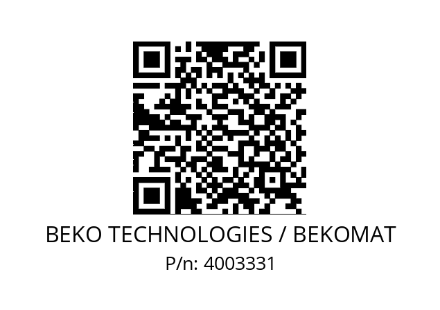   BEKO TECHNOLOGIES / BEKOMAT 4003331