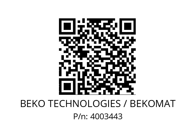   BEKO TECHNOLOGIES / BEKOMAT 4003443