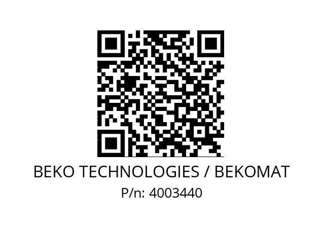   BEKO TECHNOLOGIES / BEKOMAT 4003440